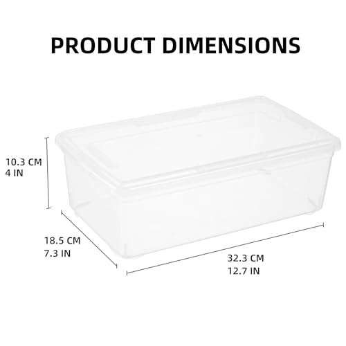 12 Pack 6QT Novelinks Clear Storage Bins with Latches for Home Office Garage