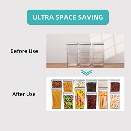 Ankou Pop-Airtight Storage Containers, 8-Piece Set - Cereal, Snacks, Flour, Sugar, Coffee