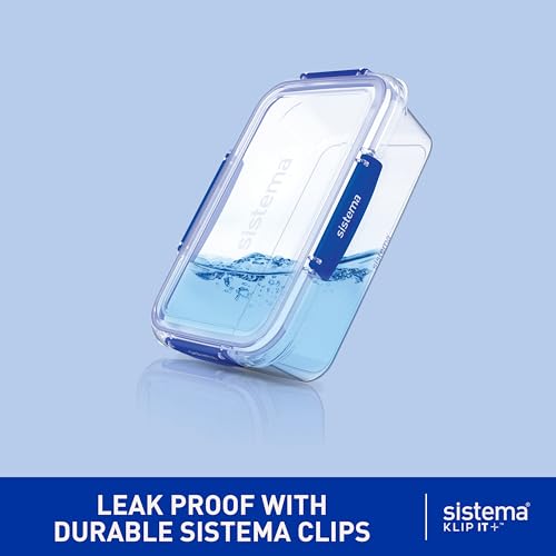 KLIP IT PLUS Leakproof 1L Airtight Stacking Containers with Lids | BPA-Free | 3 Count