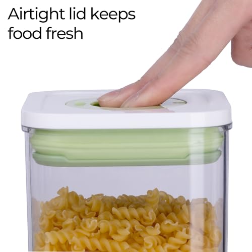 Lioroso Time-Recording Airtight Containers, BPA-Free, Stackable, Set of 4, Dry Cereal Storage