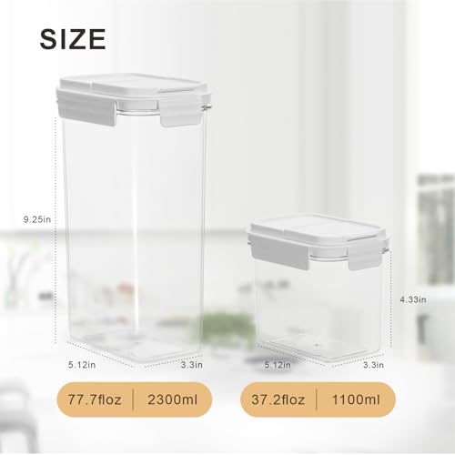 4 Piece Airtight Cereal Storage Container Set with Flip-Top Lids