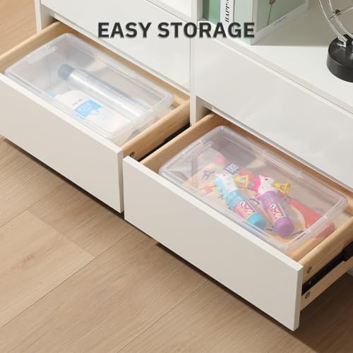 Clear Plastic Storage Box 12-Pack with Latching Lid (Home/Office)