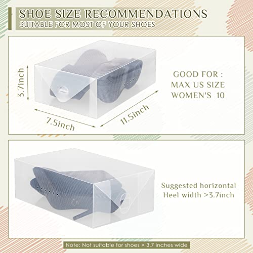 Sintuff 20 Pcs Clear Stackable Shoes Boxes for Women Size 9/10 College Dorm Rooms