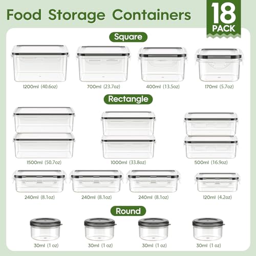 BPA-Free 36 Piece Food Storage Container Set with Lids