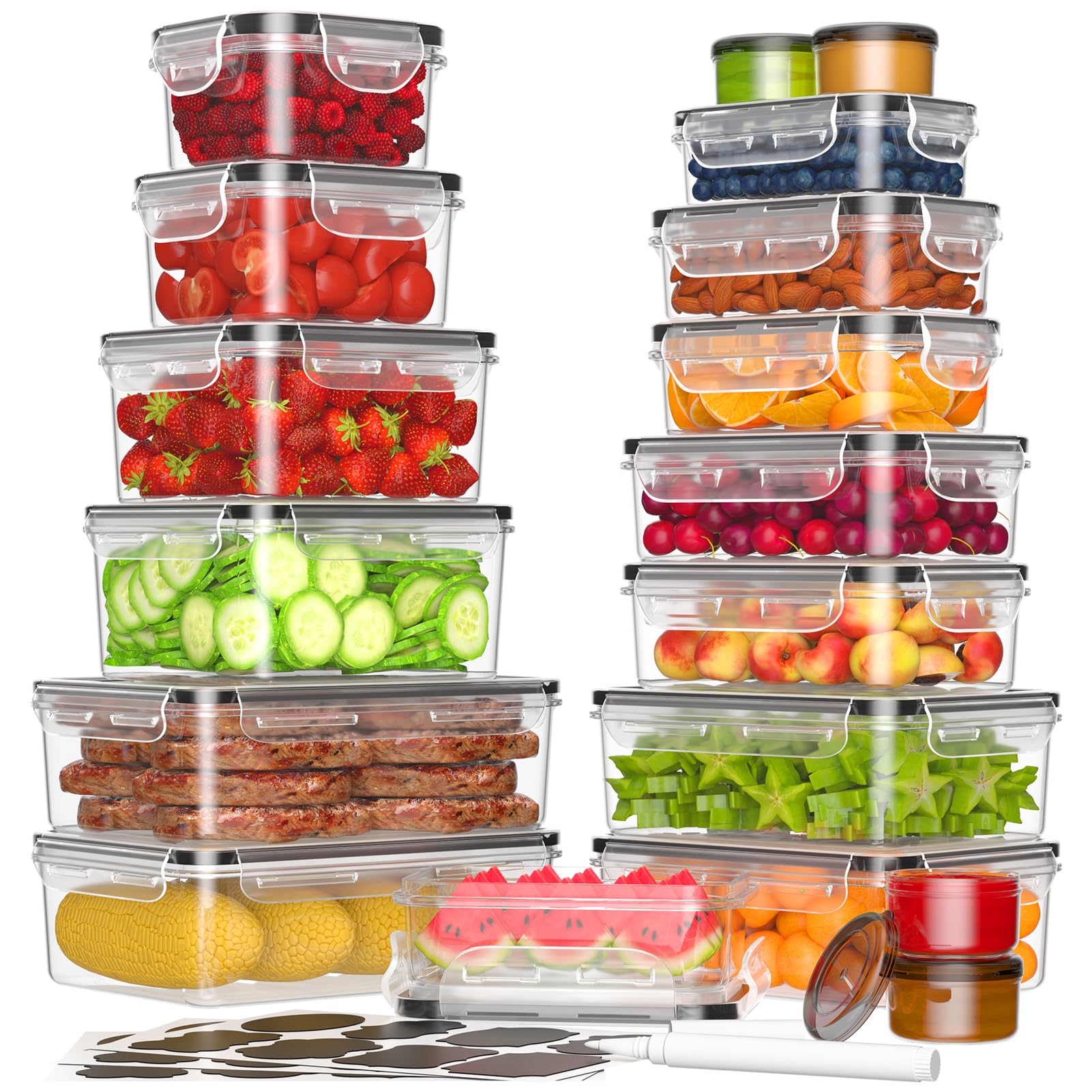 BPA-Free 36 Piece Food Storage Container Set with Lids