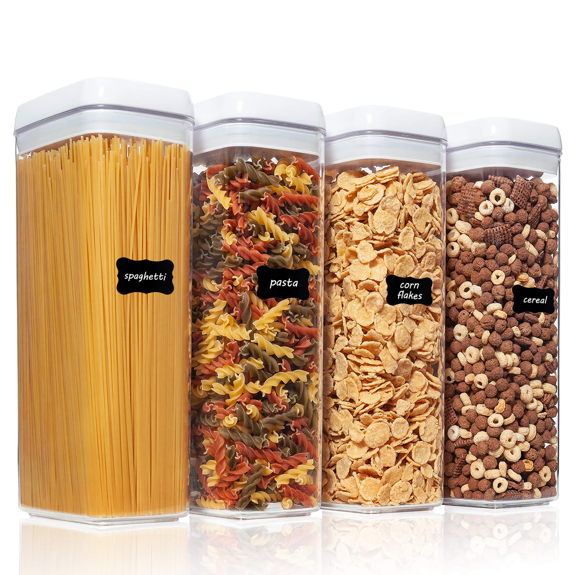 Vtopmart 4 Piece Large BPA Free Spaghetti Container Set with Labels